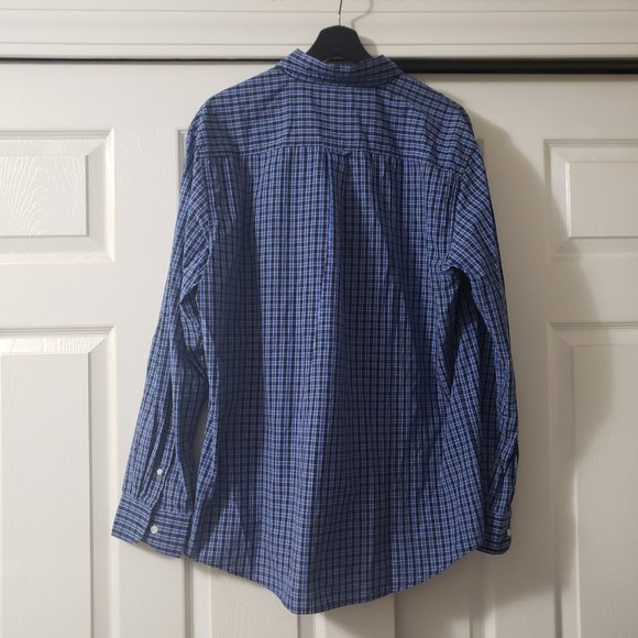 Chaps Buttons down Plaid blue shirt Mens Size L - Picture 2 of 12